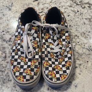 Vans Black and White Checkerboard Pizza Sneakers
